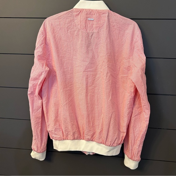 Denim & Flower Mens pin striped  Jacket zippered Sz medium - Picture 4 of 5